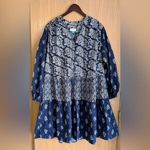Maeve Blue Floral Long Sleeve Dress